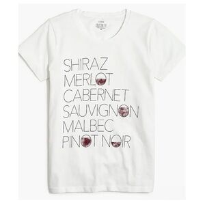 J. Crew | Red Wine Graphic Tee Shirt White | M